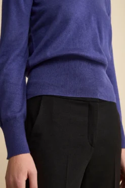 Polo Extrafine in Seta e Cashmere - BLU APERTO