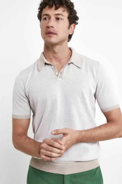 Polo in Maglia di Cotone - CREMA