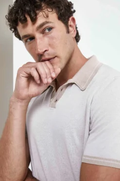 Polo in Maglia di Cotone - CREMA