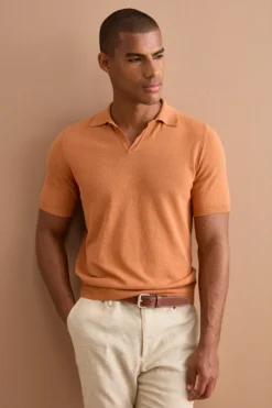 Polo in Maglia di Cotone Crêpe - BRUCIATO