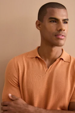 Polo in Maglia di Cotone Crêpe - BRUCIATO