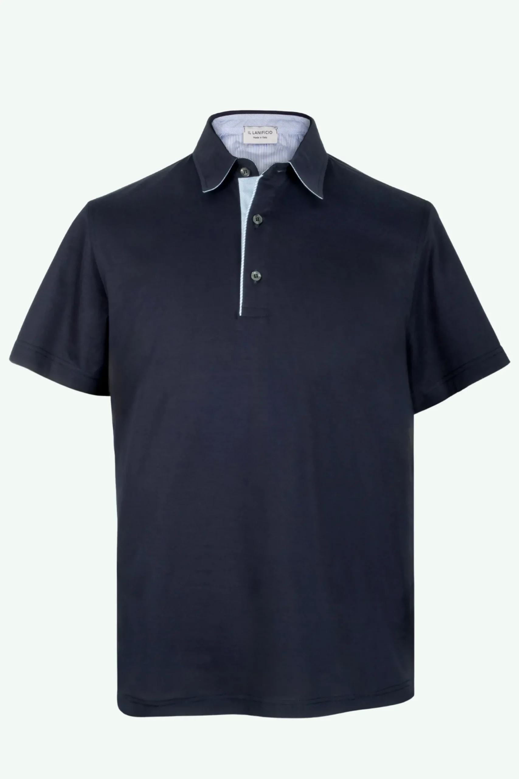 Polo Jersey Mezza Manica in Filo di Scozia - BLU NOTTE