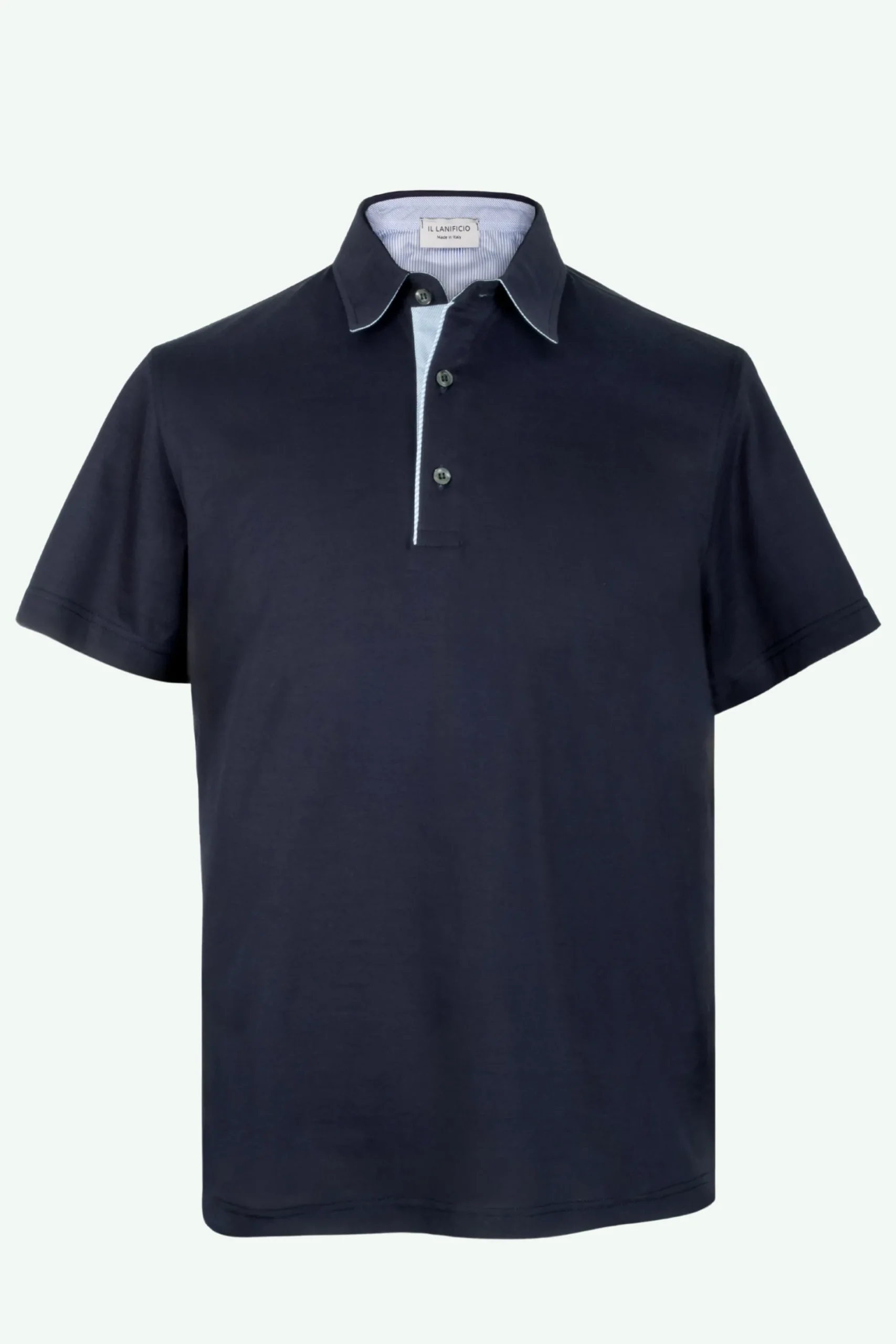 Polo Jersey Mezza Manica in Filo di Scozia - BLU NOTTE
