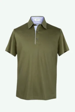 Polo Jersey Mezza Manica in Filo di Scozia - VERDE MILITARE