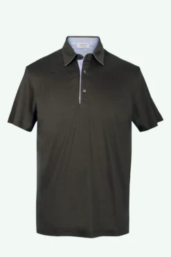 Polo Jersey Mezza Manica in Filo di Scozia - MARRONE
