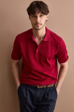Polo Piquet Casual da Uomo - BORDEAUX