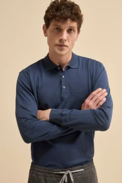 Polo Piquet in Filo di Scozia - BLU