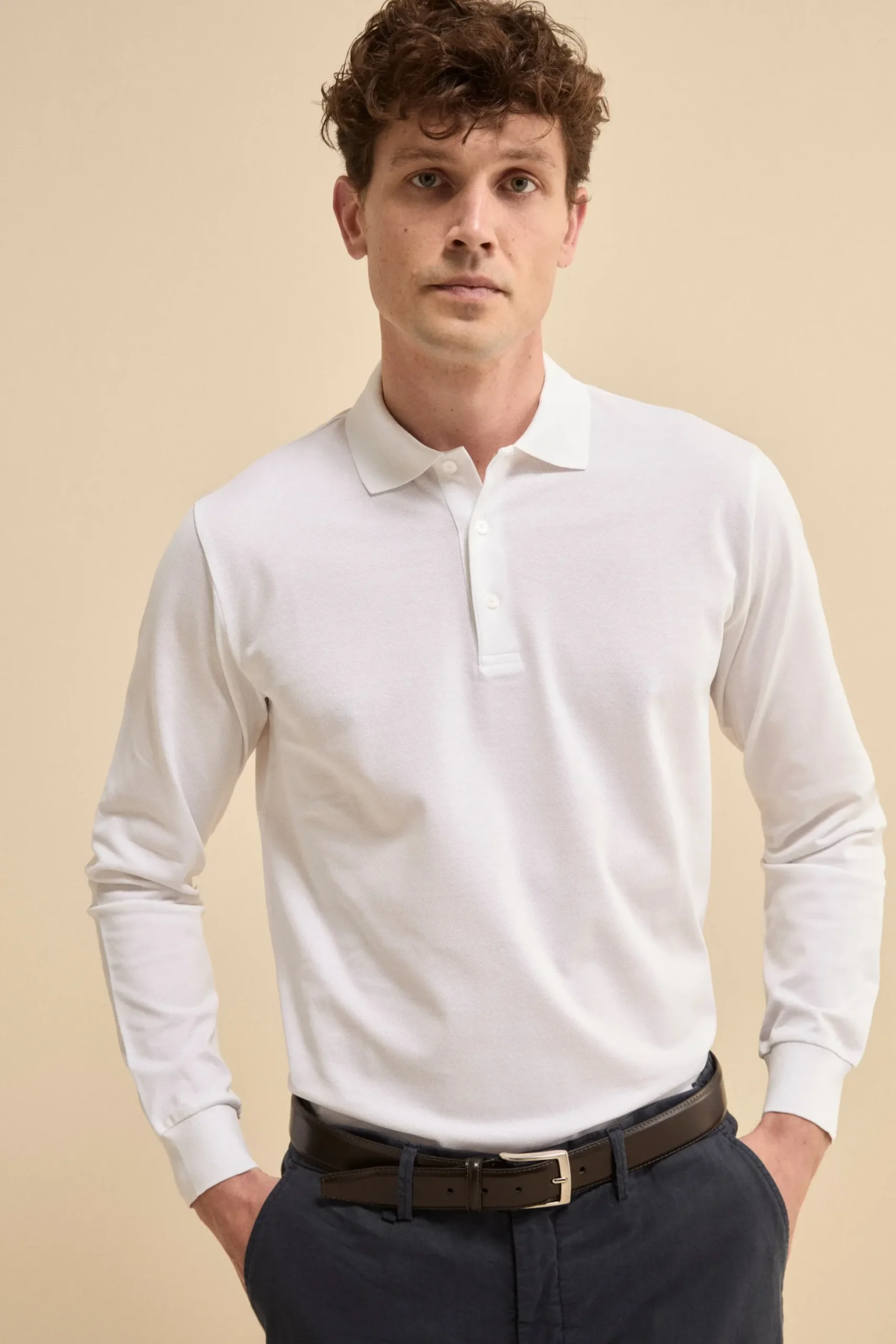 Polo Piquet in Filo di Scozia - BIANCO