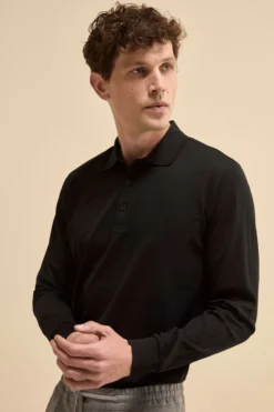 Polo Piquet in Filo di Scozia - NERO