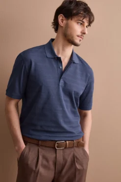 Polo Piquet in Filo di Scozia Regular Fit - BLU
