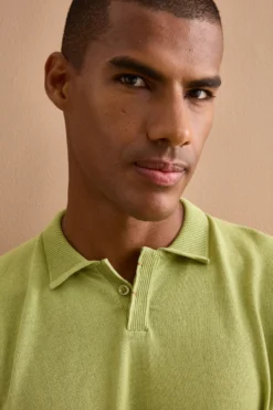 Polo Regular Fit in Cotone Crêpe - VERDE