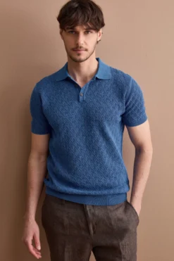 Polo Uomo Lavorata in Cotone Crêpe - AVIO