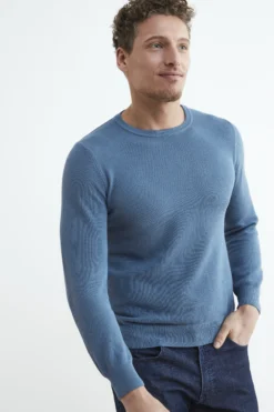 Pullover girocollo in cotone - JEANS