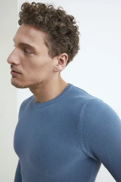 Pullover girocollo in cotone - JEANS