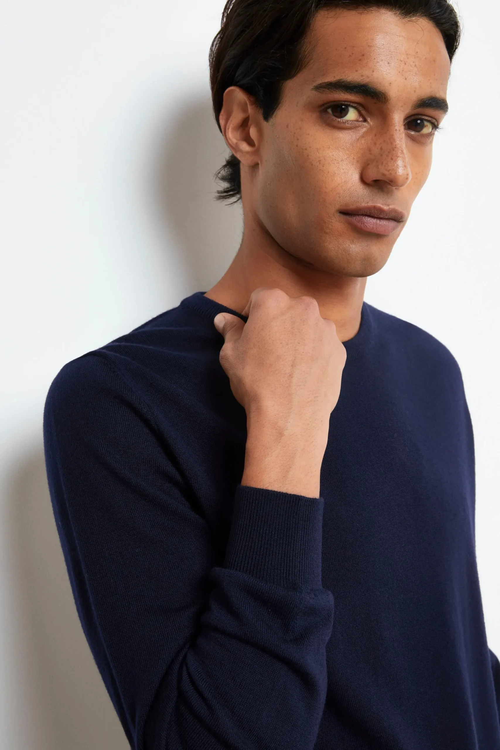 Pullover Girocollo in Lana Merino - BLU