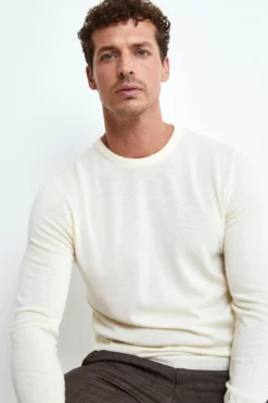 Pullover Girocollo in Lana Merino - PANNA