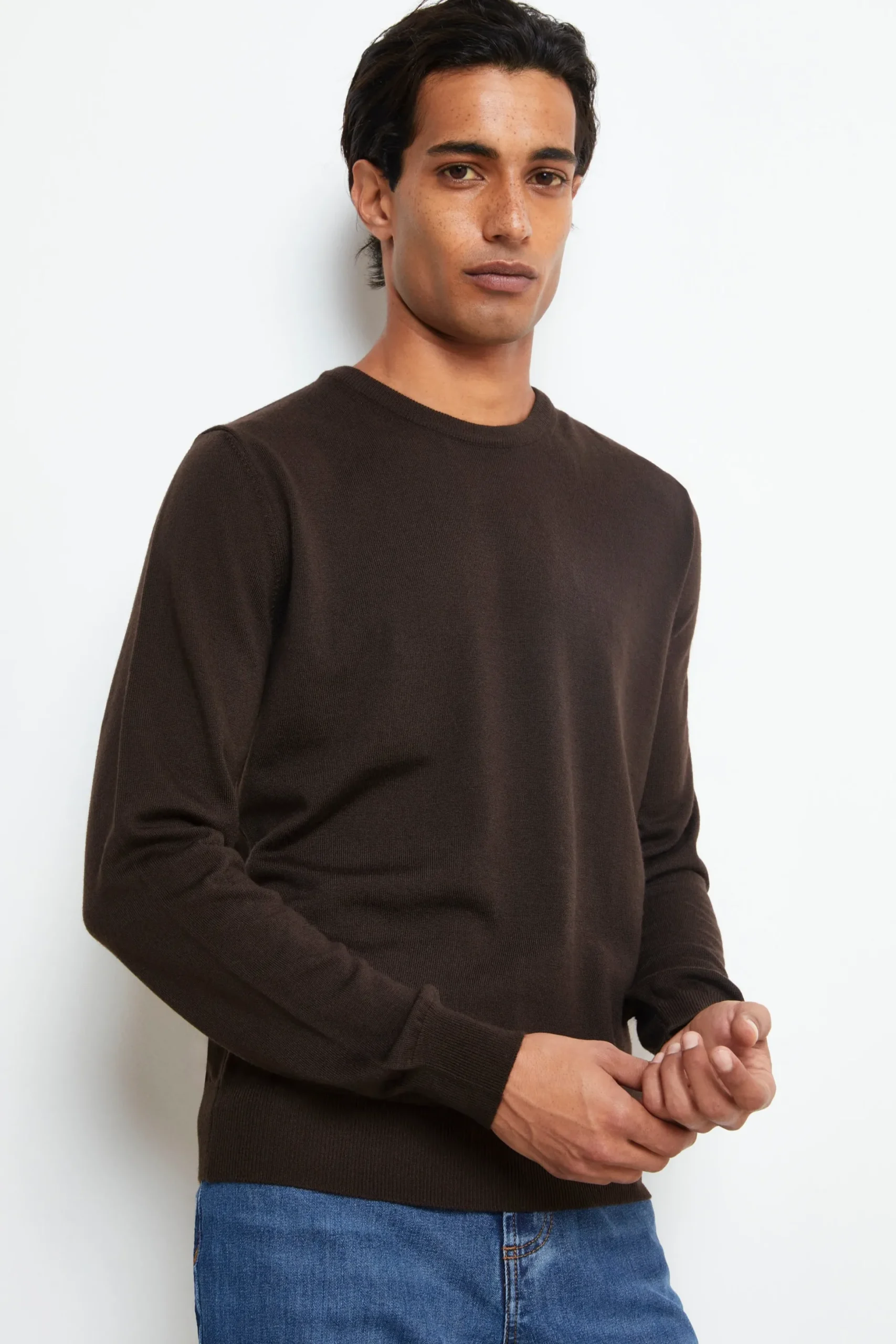 Pullover Girocollo in Lana Merino - CUOIO