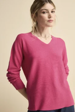 Pullover Links con Scollo a V in Cotone - PEONIA
