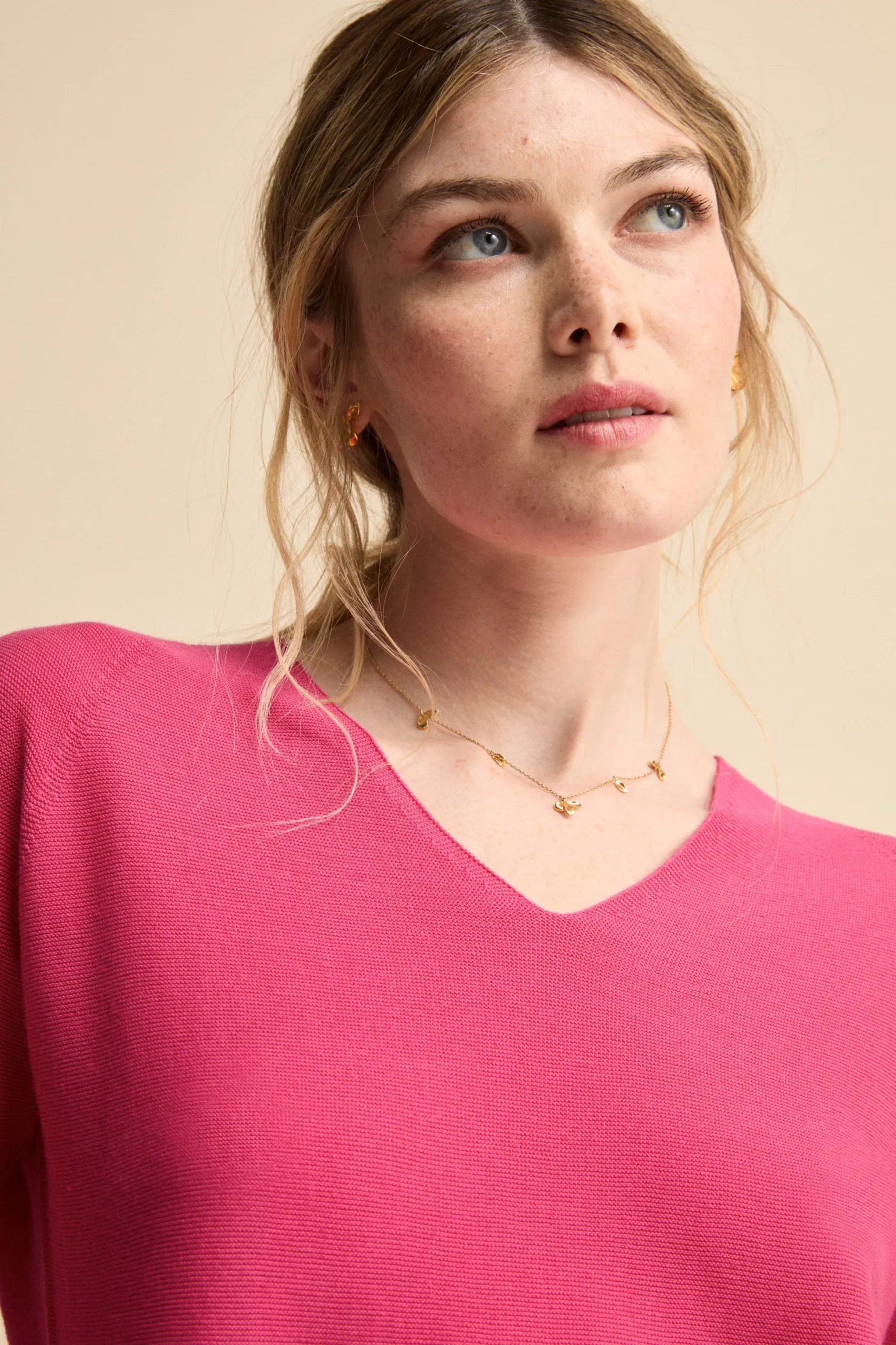 Pullover Links con Scollo a V in Cotone - PEONIA