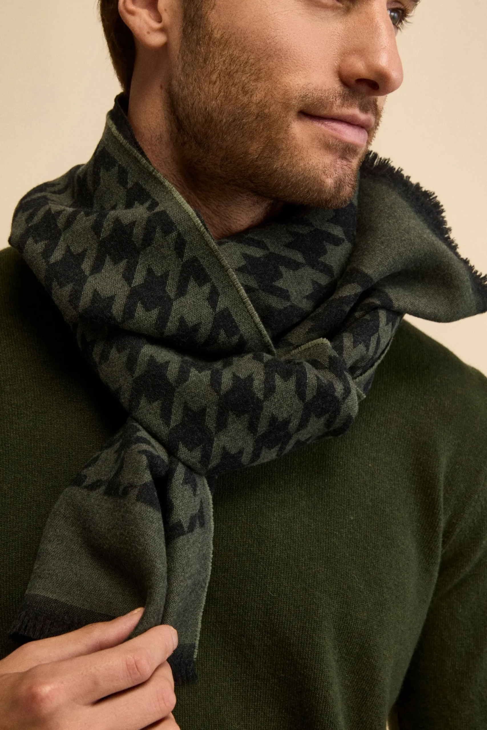 Sciarpa Jacquard in Lana Vergine - P/P VERDE