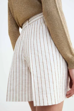 Shorts donna a righe - FANT. AVORIO