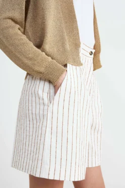 Shorts donna a righe - FANT. AVORIO