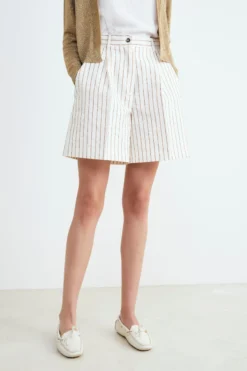 Shorts donna a righe - FANT. AVORIO