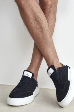 Sneakers Camoscio Blu in Pelle - BLU