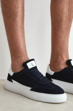 Sneakers Camoscio Blu in Pelle - BLU