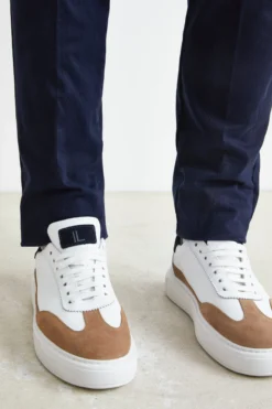 Sneakers Camoscio in Pelle - BEIGE/BIANCO