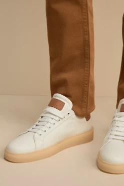 Sneakers Vintage in Vera Pelle - PANNA