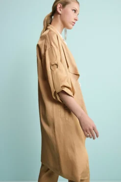 Spolverino Elegante in Misto Lino - ORO