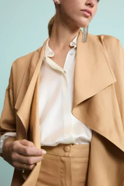 Spolverino Elegante in Misto Lino - ORO