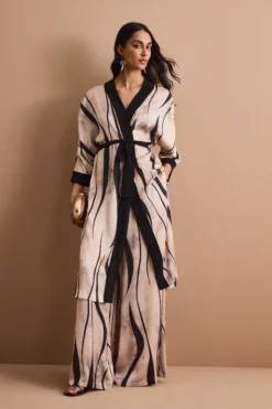 Spolverino Kimono Lungo con Cintura - FANT. ORO