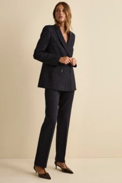 Tailleur Doppiopetto a Righe - BLU GESSATO
