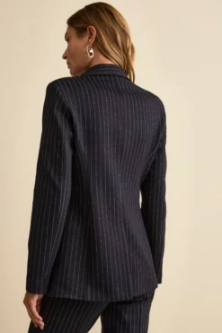 Tailleur Doppiopetto a Righe - BLU GESSATO