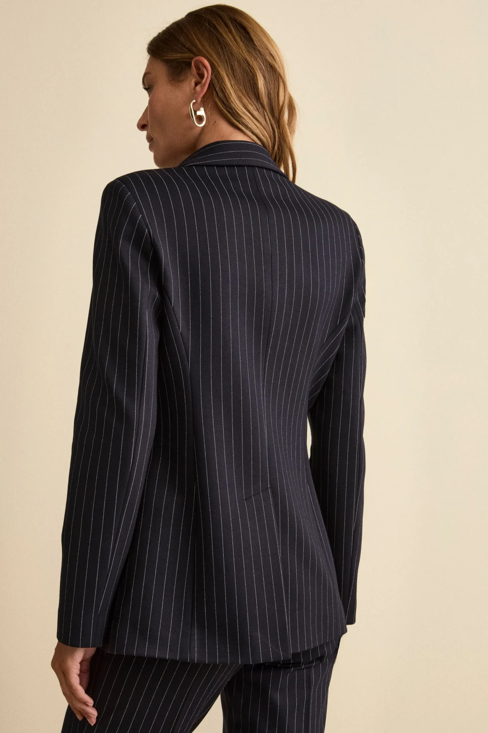 Tailleur Doppiopetto a Righe - BLU GESSATO