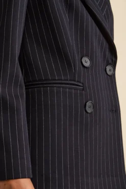 Tailleur Doppiopetto a Righe - BLU GESSATO
