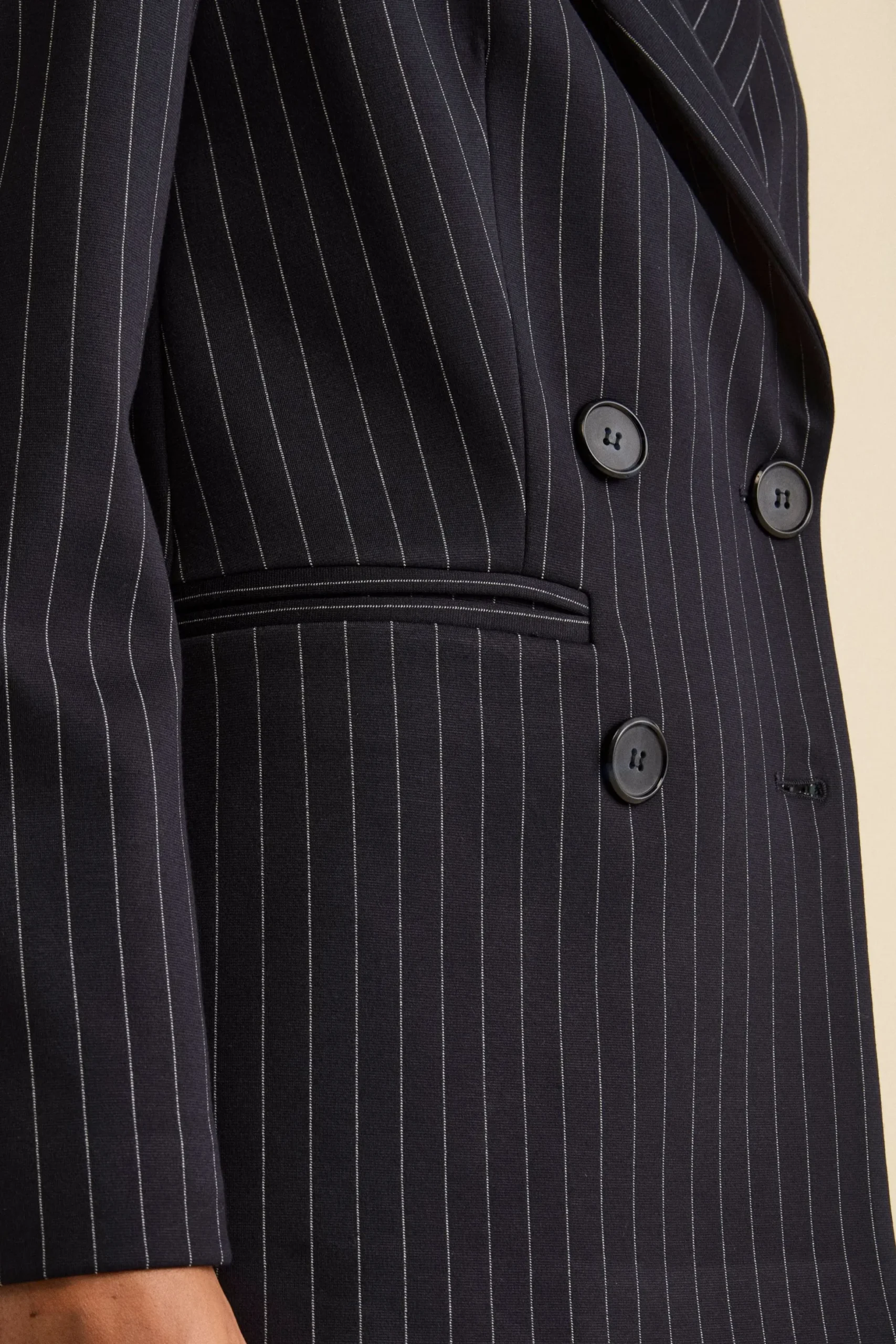 Tailleur Doppiopetto a Righe - BLU GESSATO