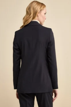 Tailleur Foderato Monopetto in Lana Vergine - BLU
