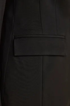 Tailleur Monopetto con Revers Classico in Lana Vergine - NERO