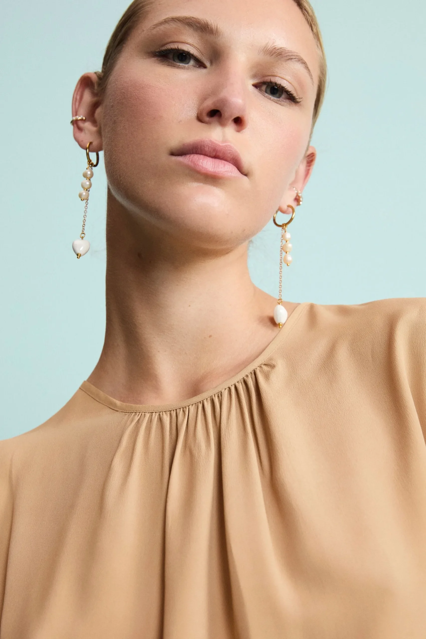 Top da Cerimonia Elegante in Misto Seta - ORO