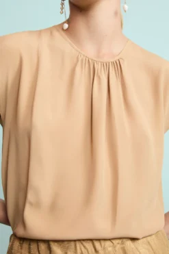 Top da Cerimonia Elegante in Misto Seta - ORO
