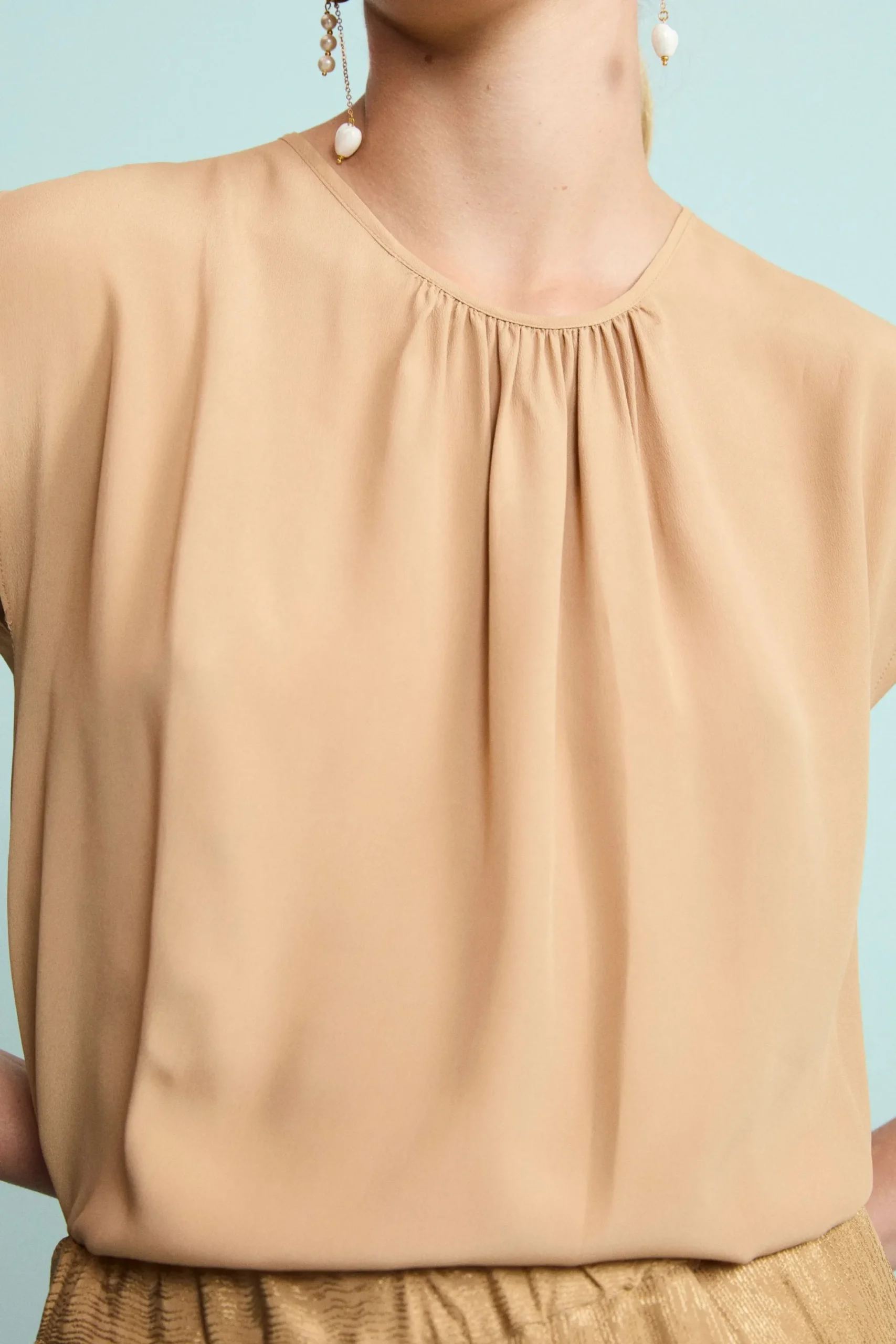 Top da Cerimonia Elegante in Misto Seta - ORO