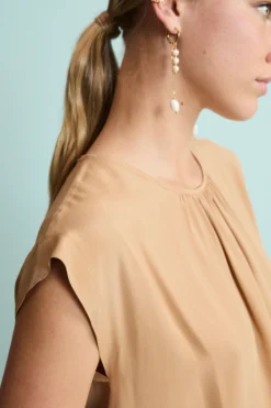 Top da Cerimonia Elegante in Misto Seta - ORO