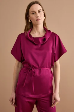 Top Elegante con Drappeggio e Coulisse - MAGENTA