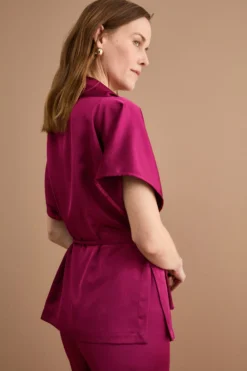 Top Elegante con Drappeggio e Coulisse - MAGENTA