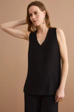 Top Elegante da Cerimonia in Doppia Georgette - NERO