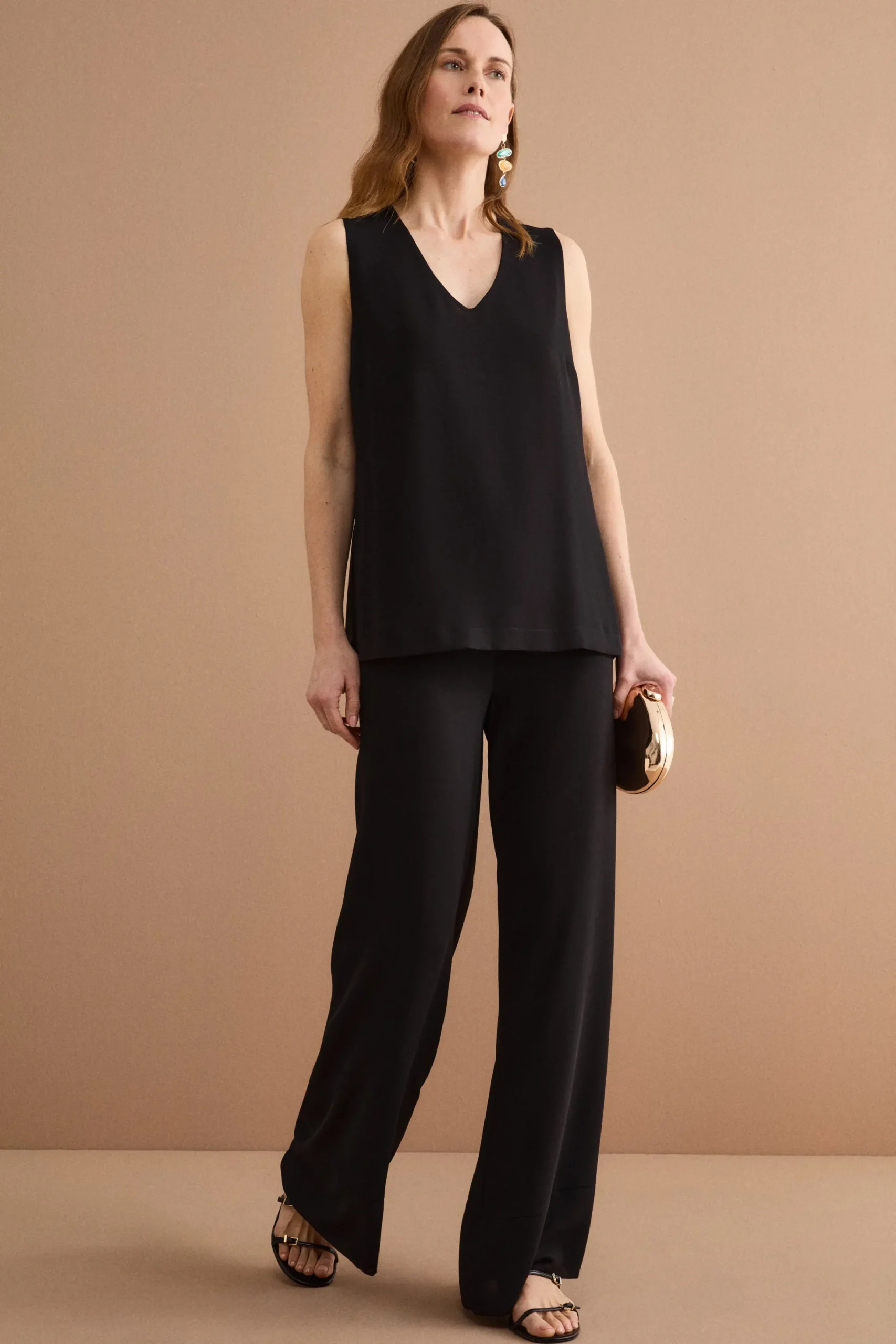 Top Elegante da Cerimonia in Doppia Georgette - NERO