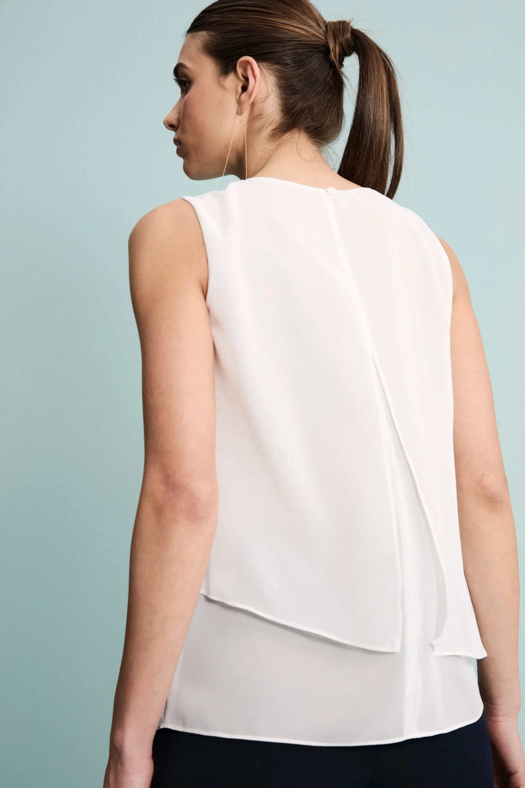 Top Elegante in Georgette con Pannelli - PANNA